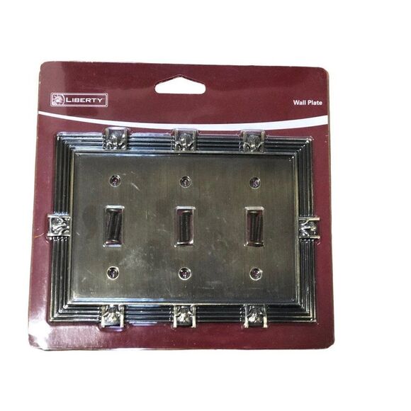 Brushed Bronze Satin Finish Switch Plate Triple Toggle New - Picture 1 of 3